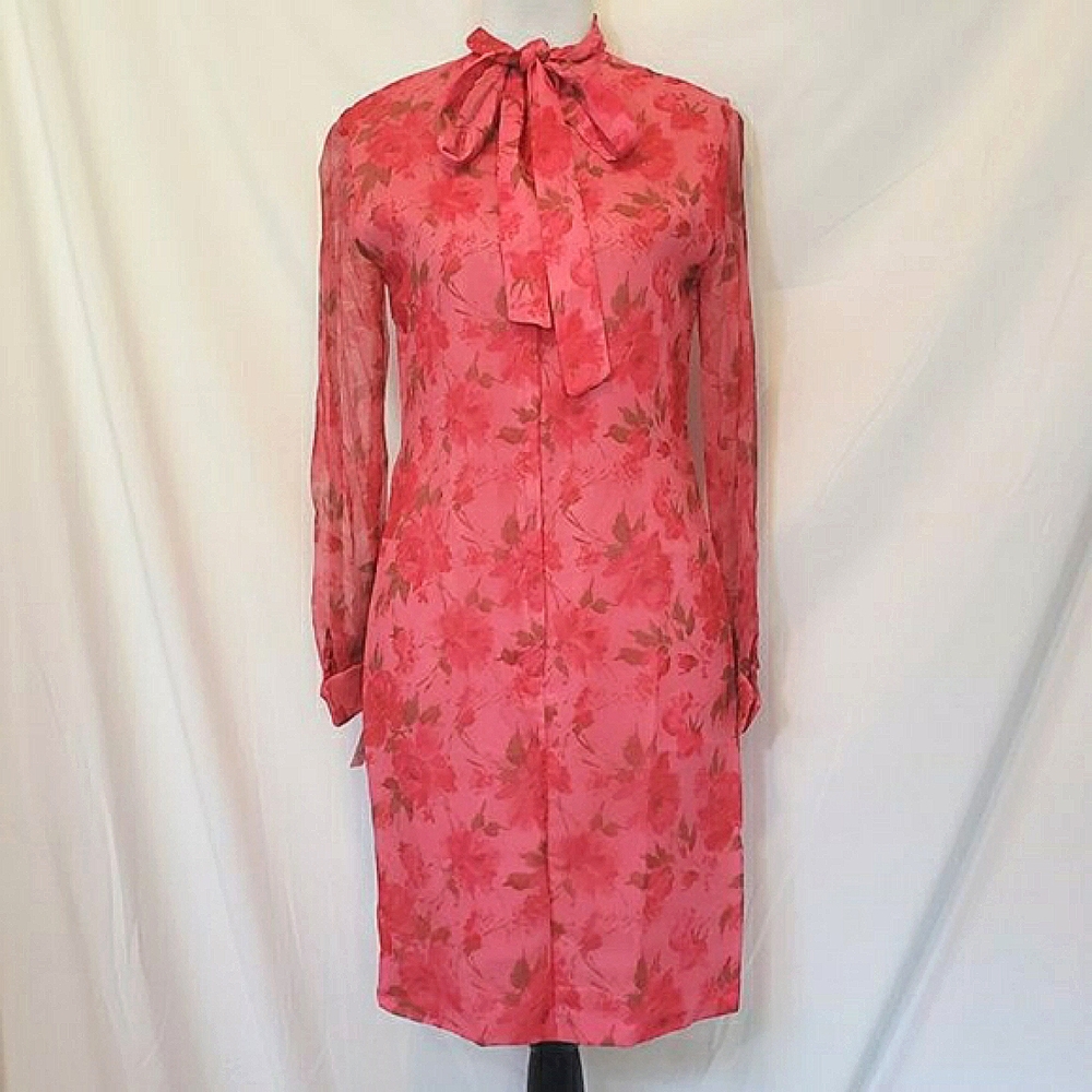 Vintage Pink Floral Mini Dress